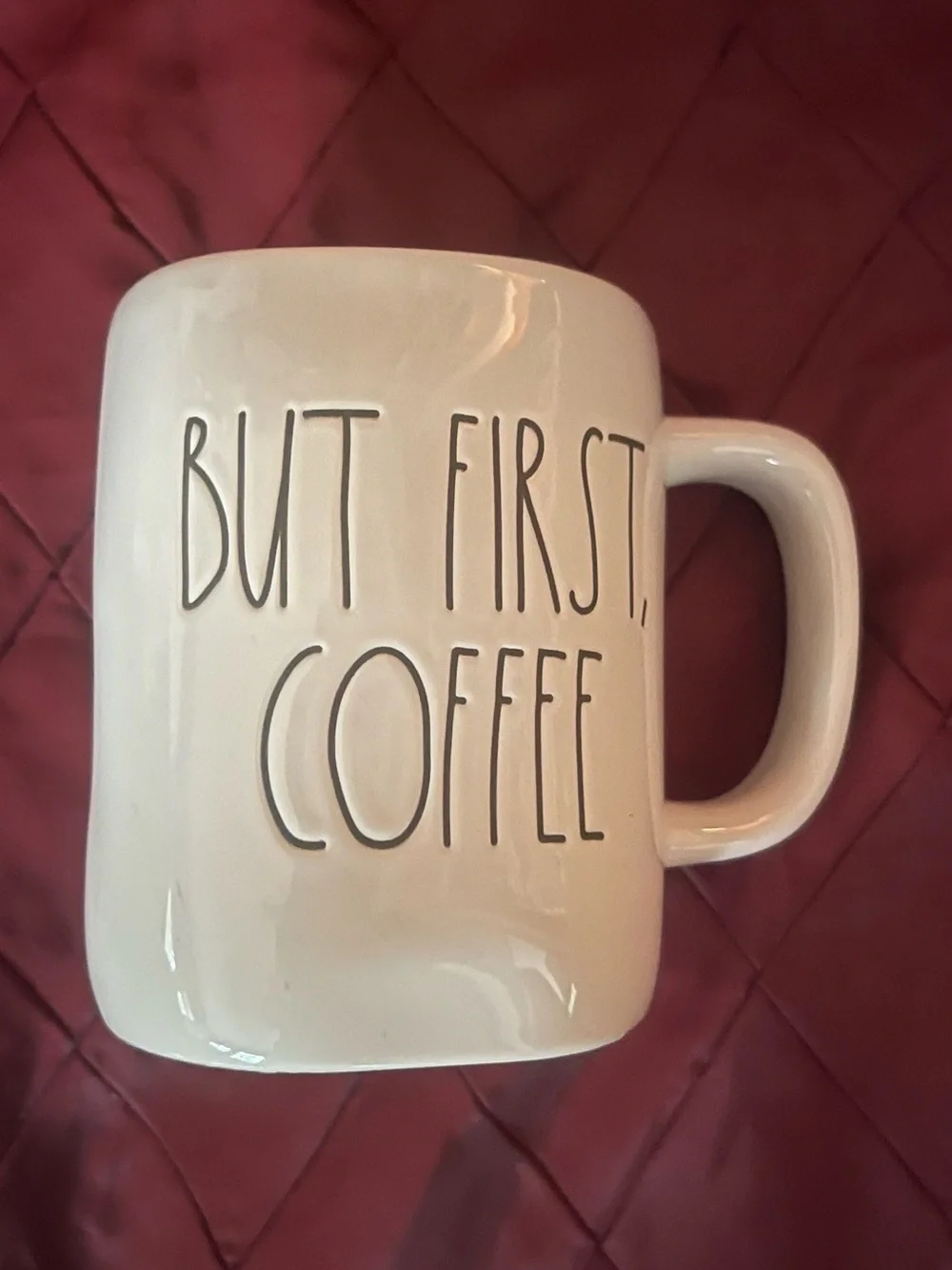 Rae Dunn White 'BUT FIRST, COFFEE' Ceramic Mug